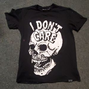 I don't care skull shirt